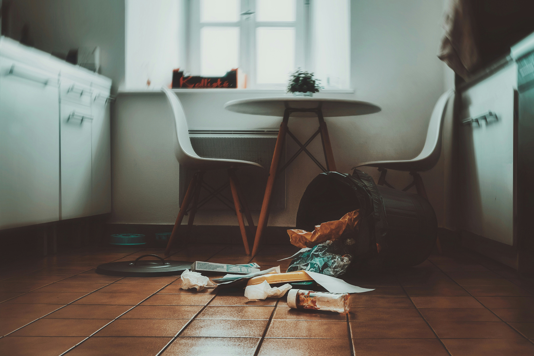 Mülleimer in einer Küche